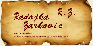 Radojka Žarković vizit kartica